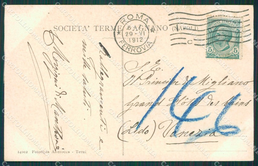 Napoli Agnano Terme di STRAPPINI cartolina XB1174 – retro