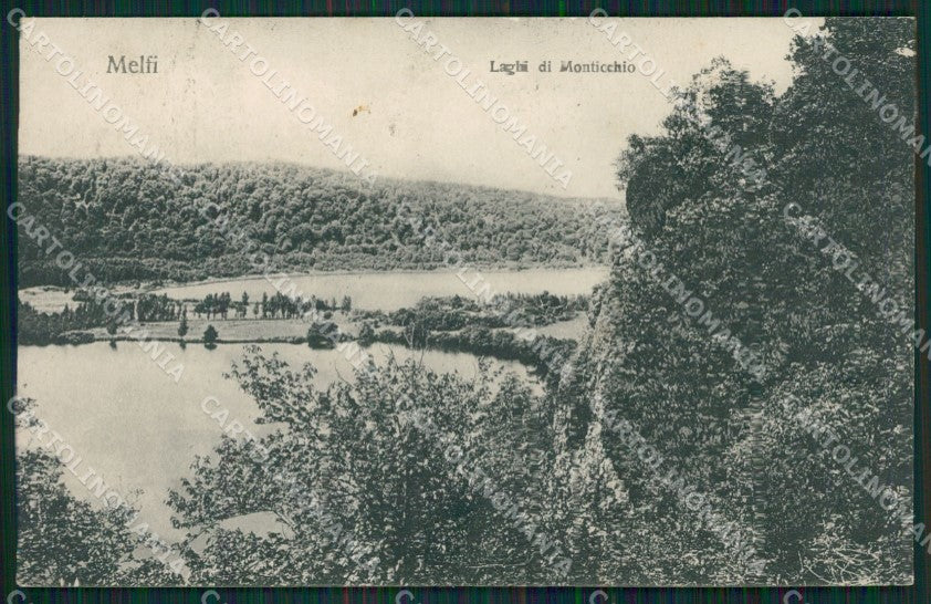 Potenza Melfi Laghi di Monticchio PIEGHINA cartolina XB1202 – fronte