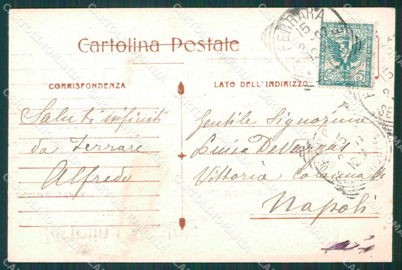 Ferrara Città Palazzo della Regione Mercato cartolina XB1206 – retro
