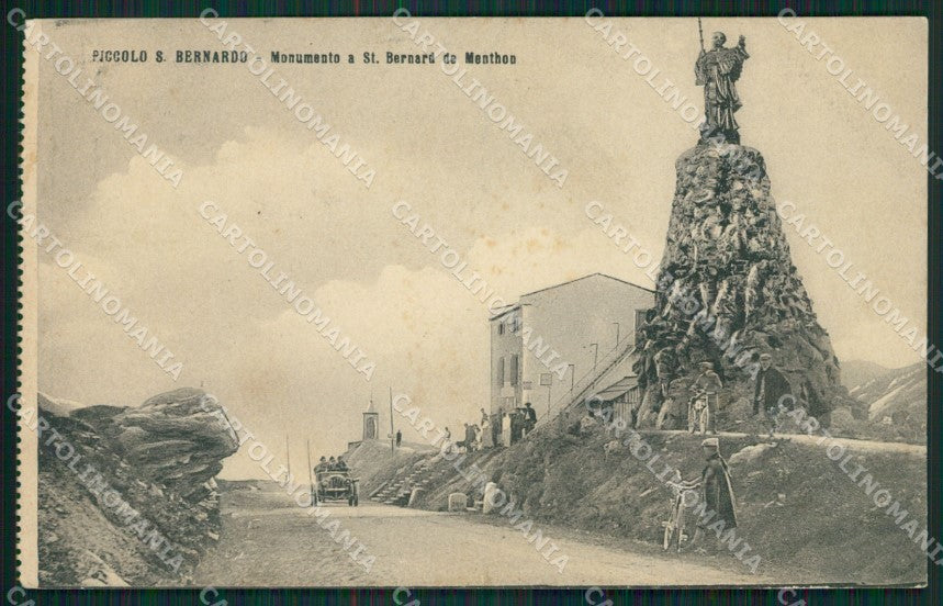Aosta Piccolo San Bernardo Auto Bicicletta cartolina XB1216 – fronte