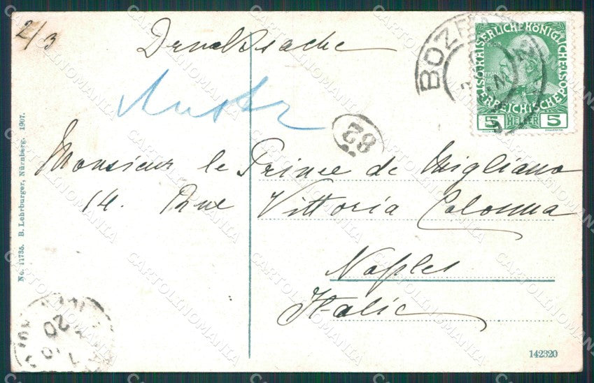 Bolzano Bozen Città cartolina XB1235 – retro