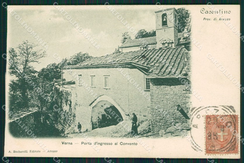 Arezzo Chiusi della Verna Convento ABRASA RIFILATA cartolina XB1248 – fronte