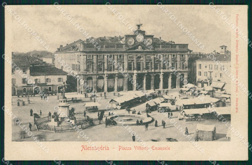 Alessandria Città Mercato PIEGATA cartolina XB1267 – fronte