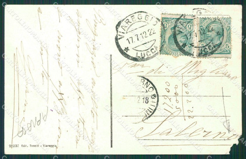 Lucca Viareggio ABRASA cartolina XB1270 – retro