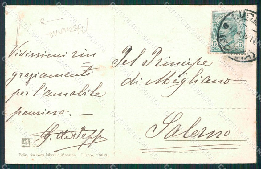 Foggia Lucera PIEGHINA cartolina XB1274 – retro