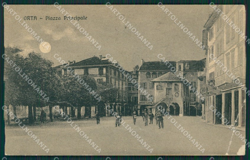 Novara Orta Chiaro di Luna ABRASA PIEGHE cartolina XB1308 – fronte