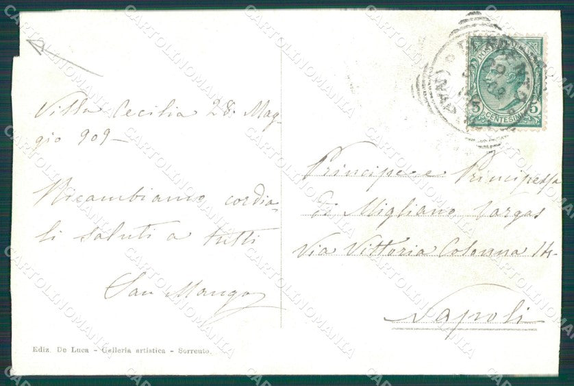 Napoli Sorrento Capo di RIFILATA cartolina XB1400 – retro