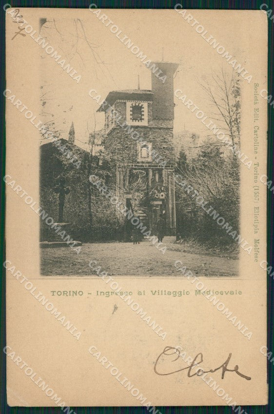 Torino Città Villaggio Medioevale PIEGHINA cartolina XB1528 – fronte