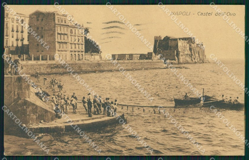 Napoli Città Castel dell'Ovo Pescatori cartolina XB1533 – fronte