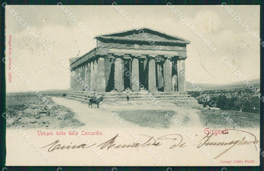 Agrigento Girgenti cartolina XB1607 – fronte