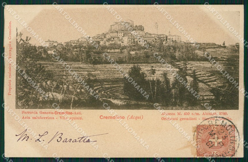 Alessandria Cremolino cartolina XB1619 – fronte