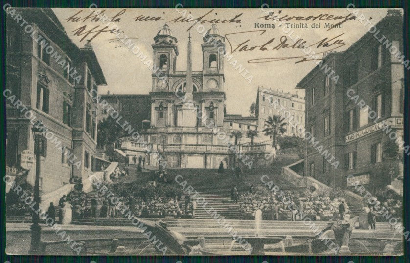 Roma Città PIEGHINA Tronità Monti cartolina XB1633 – fronte