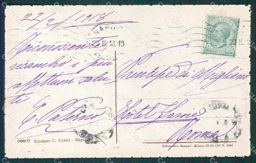 Napoli Città Carrozza cartolina XB1637 – retro