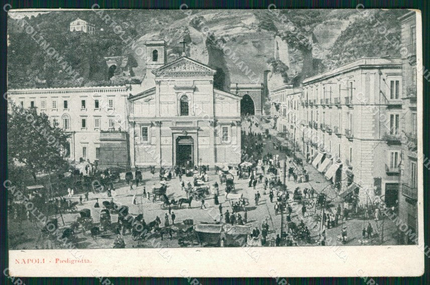Napoli Piedigrotta Carrozze cartolina XB1638 – fronte