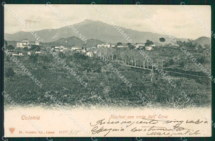 Catania Nicolosi Etna PIEGATA cartolina XB1745 – fronte