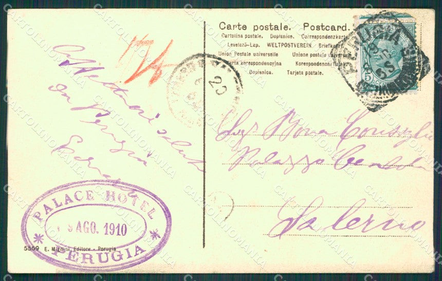 Perugia Città Municipio cartolina XB1755 – retro