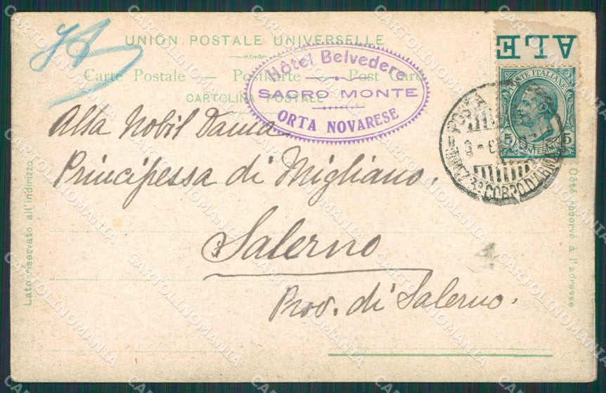Novara Orta Municipio PIEGHINA STRAPPINO cartolina XB1862 – retro