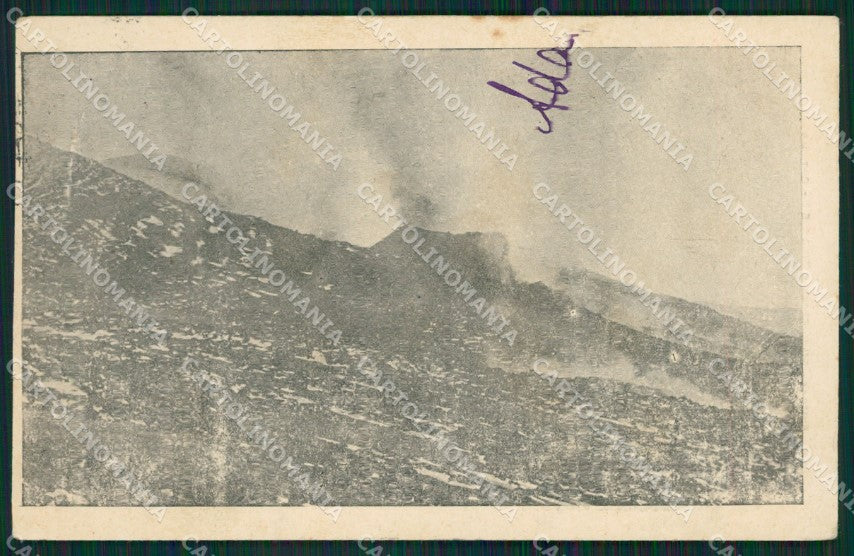Catania Eruzione dell'Etna 1910 PIEGHINE cartolina XB1870 – fronte