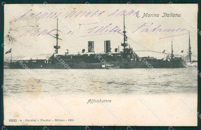 Napoli Marina Militare Affondatore cartolina XB1929 – fronte