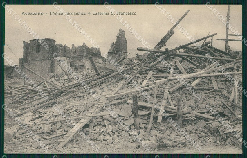 L'Aquila Avezzano Terremoto cartolina XB1932 – fronte