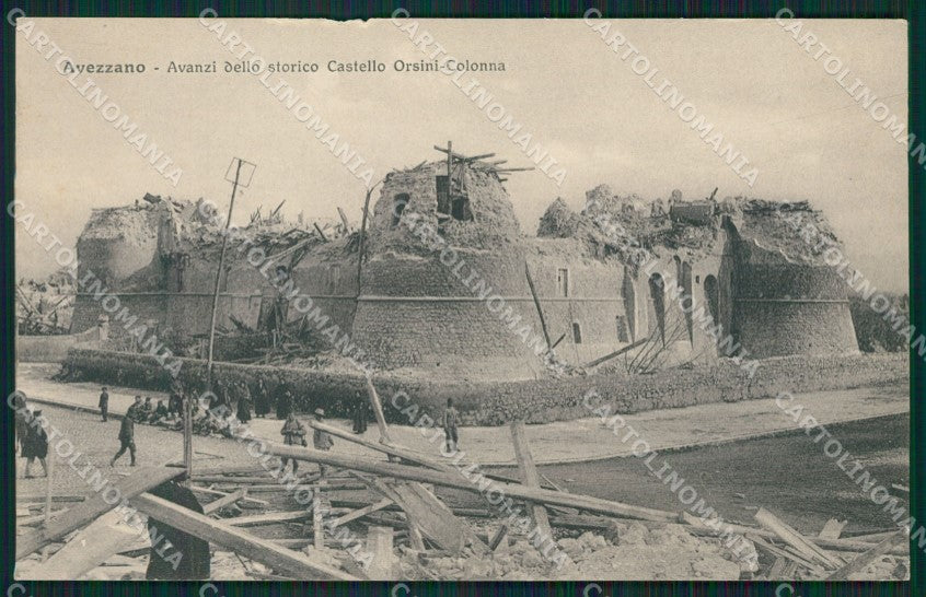 L'Aquila Avezzano Terremoto ABRASA cartolina XB1933 – fronte