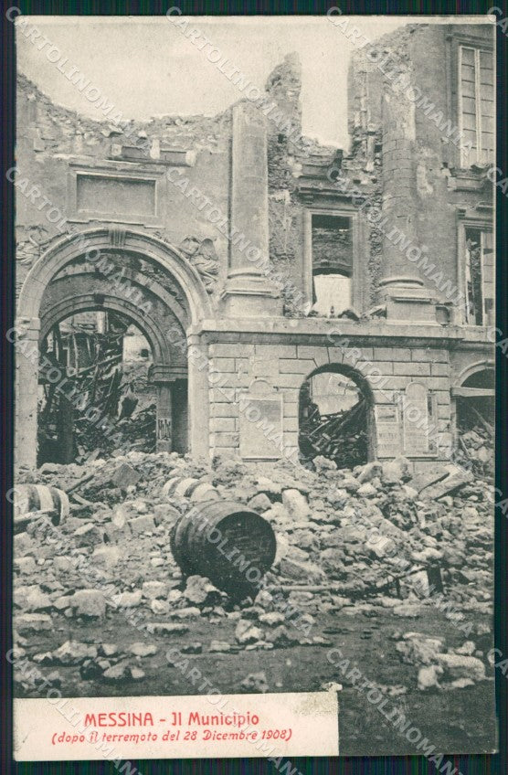 Messina Città Terremoto 1908 Municipio cartolina XB1950 – fronte