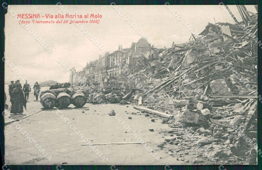 Messina Città Terremoto 1908 ABRASA cartolina XB1955 – fronte