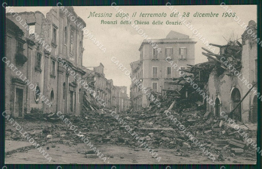 Messina Città Terremoto 1908 PIEGA cartolina XB1971 – fronte