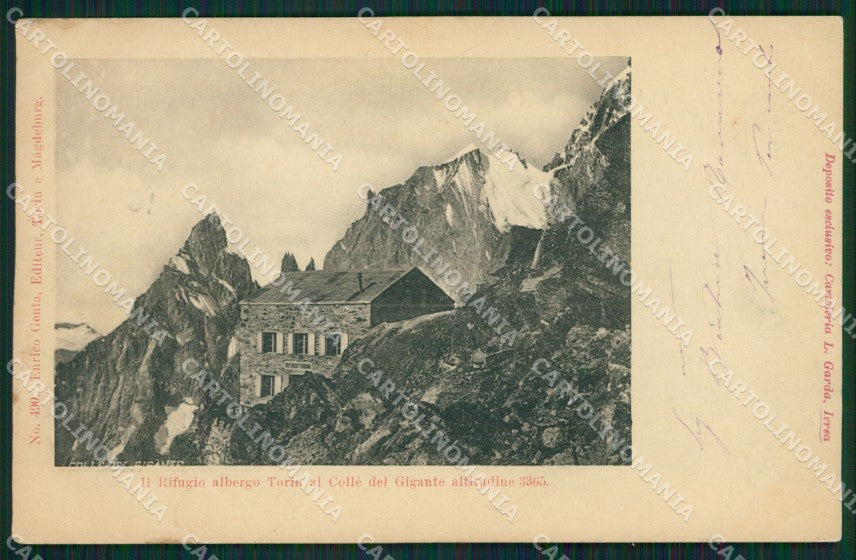 Aosta Courmayeur Rifugio Torino Colle del Gigante Genta cartolina XB1993 – fronte