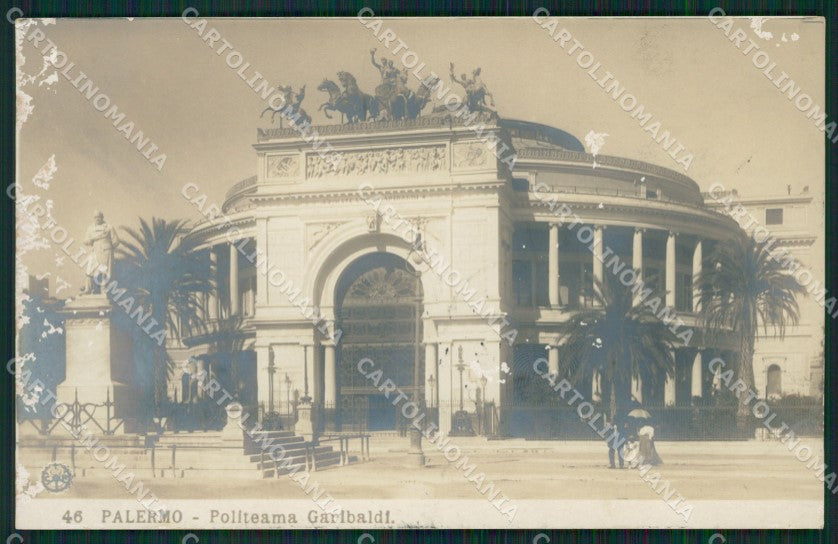 Palermo Città Politeama Garibaldi NPG ABRASA Foto cartolina XB2085 – fronte