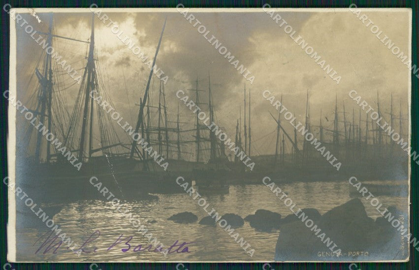 Genova Città Barche PIEGA Sciutto Foto cartolina XB2086 – fronte