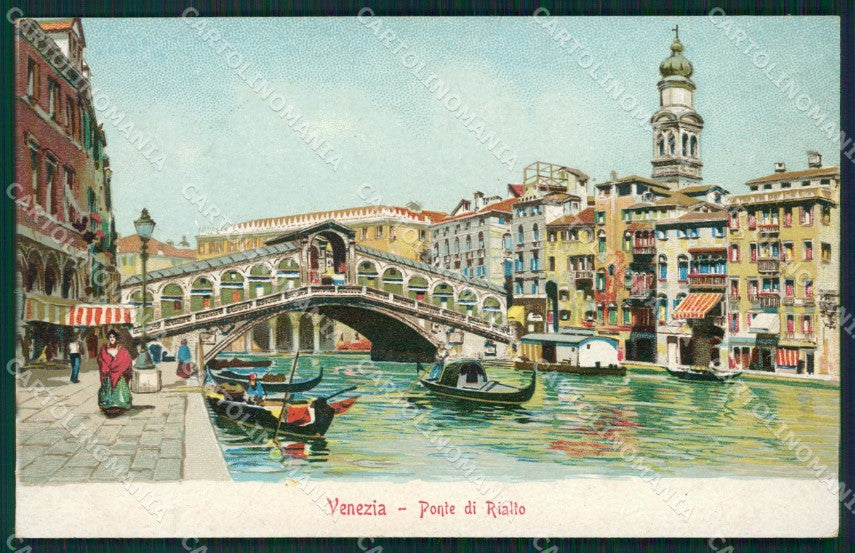 Venezia Città Ponte Rialto Gondole cartolina XB2114 – fronte