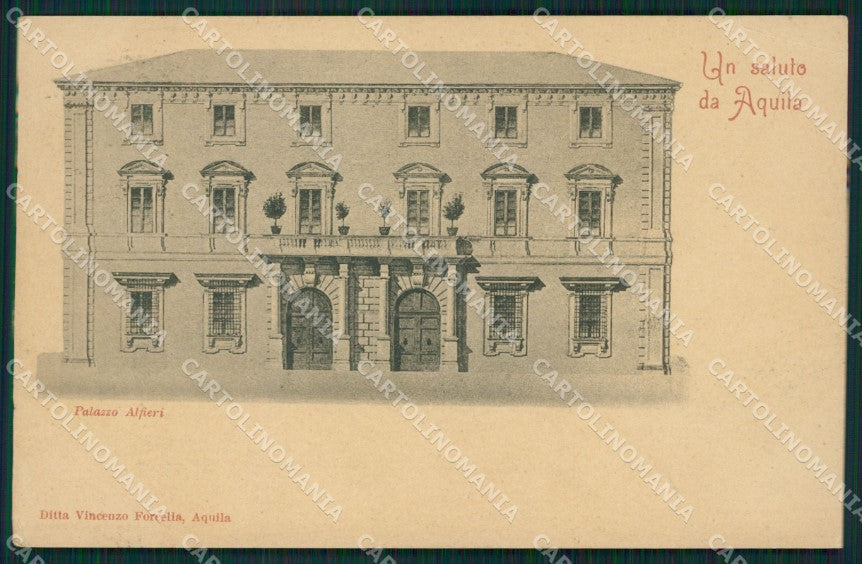L'Aquila Città Palazzo Alfieri PIEGHE cartolina XB2134 – fronte