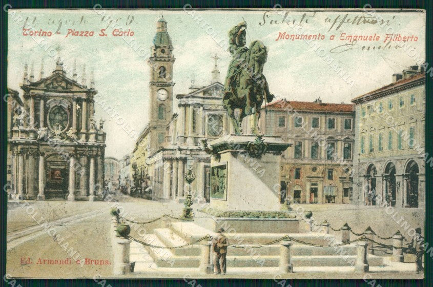 Torino Città Piazza San Carlo cartolina XB2148 – fronte
