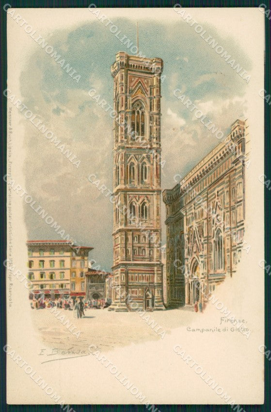 Firenze Città Campanile Giotto E.Bensa cartolina XB2161 – fronte