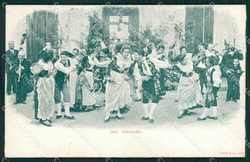 Napoli Città Costumi Tarantella cartolina XB2167 – fronte
