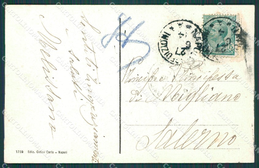 Napoli Città Vesuvio Virgilio cartolina XB2207 – retro