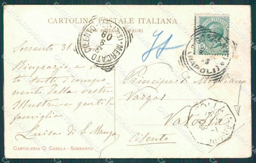 Napoli Sorrento PIEGA cartolina XB2215 – retro