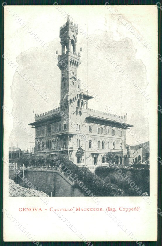 Genova Città Castello Mackenzie cartolina XB2259 – fronte
