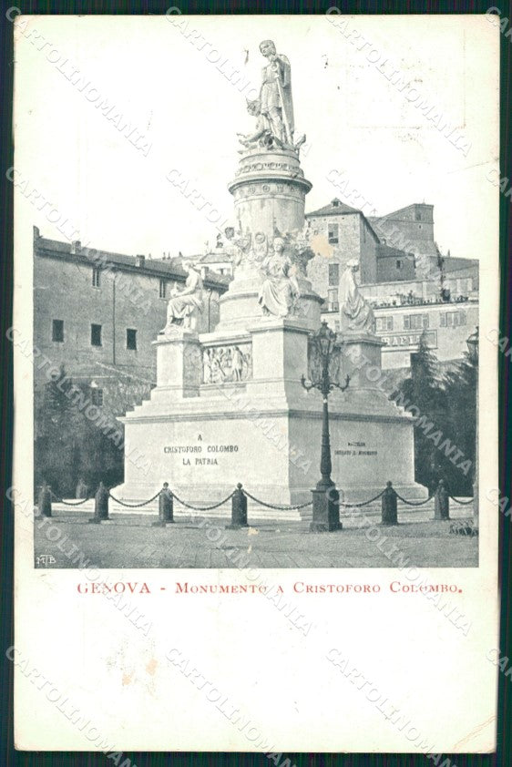 Genova Città Cristoforo Colombo ABRASA PIEGA cartolina XB2263 – fronte