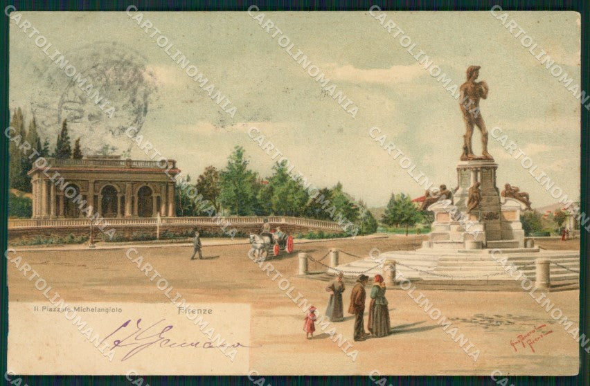 Firenze Città Piazzale Michelangelo PIEGHE cartolina XB2288 – fronte