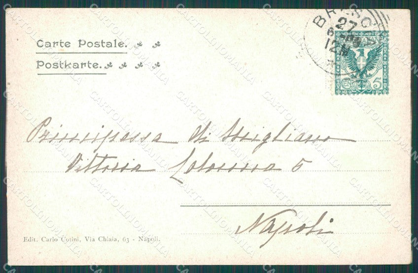 Napoli Città Palazzo Reale Carrozza cartolina XB2342 – retro