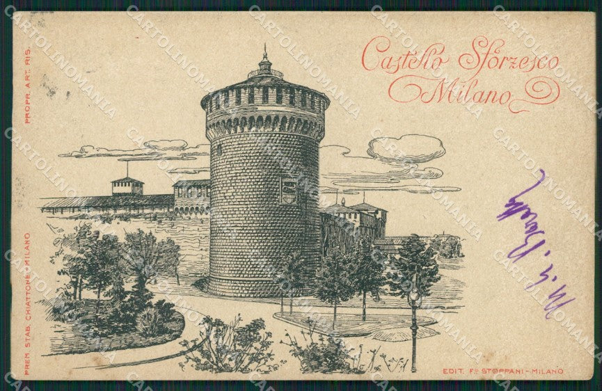 Milano Città Castello Sforzesco Stoppani cartolina XB2351 – fronte