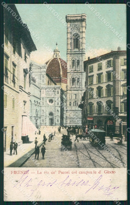 Firenze Città Campanile Giotto PIEGHE STRAPPINO cartolina XB2476 – fronte