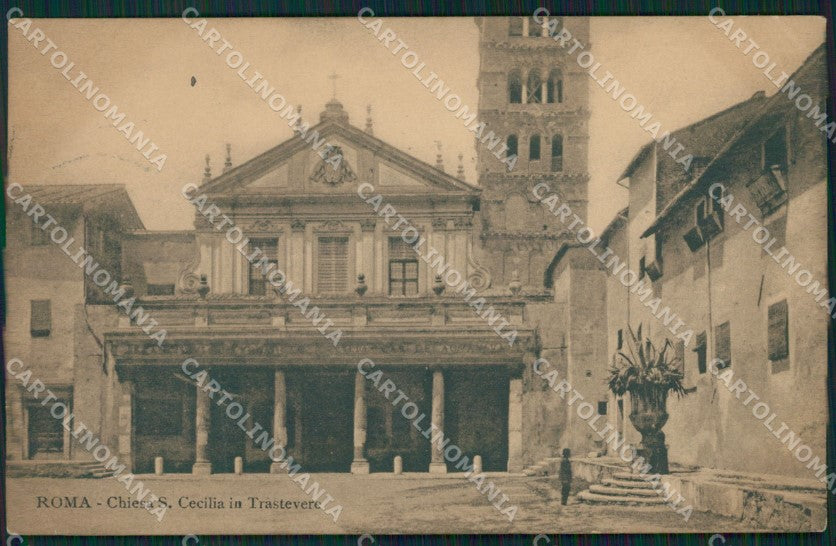 Roma Città Chiesa Santa Cecilia PIEGHINA cartolina XB2496 – fronte