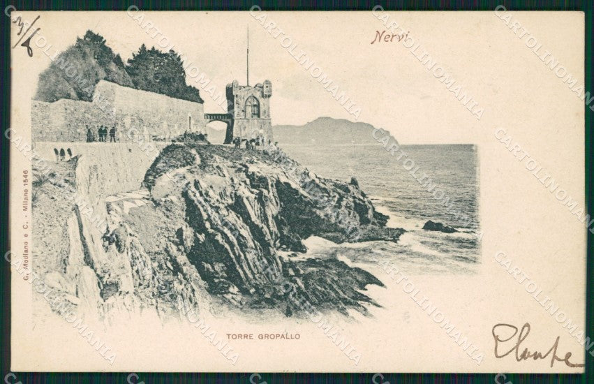 Genova Nervi Torre Gropallo cartolina XB2503 – fronte