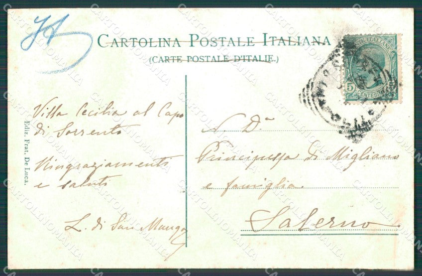 Napoli Sorrento Capodimonte cartolina XB2517 – retro