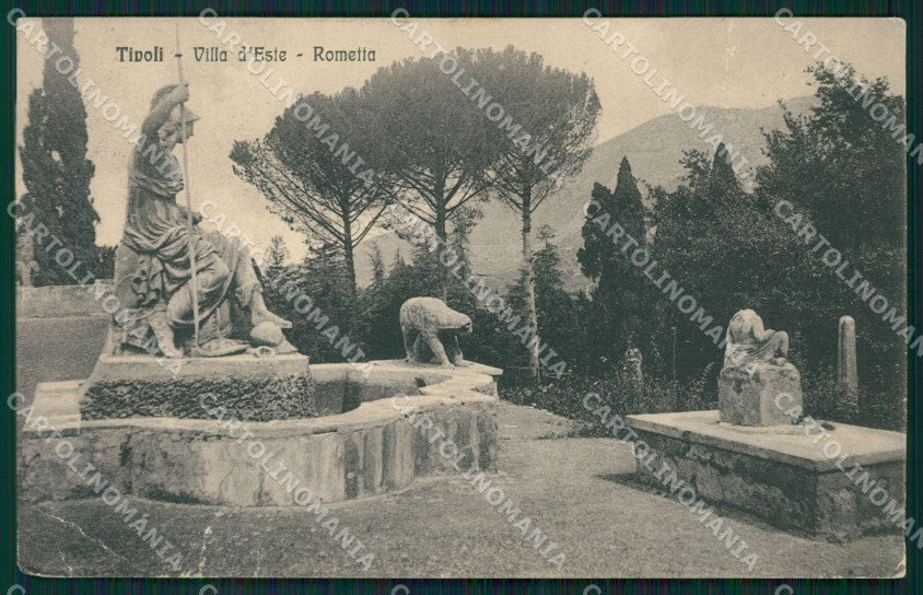 Roma Tivoli Villa d'Este Fontana Rometta PIEGHE cartolina XB2569 – fronte