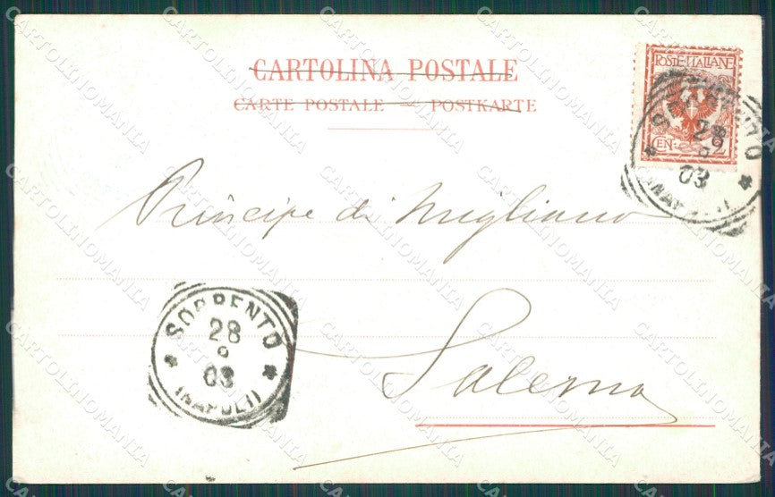Napoli Sorrento Hotel Vittoria cartolina XB2619 – retro
