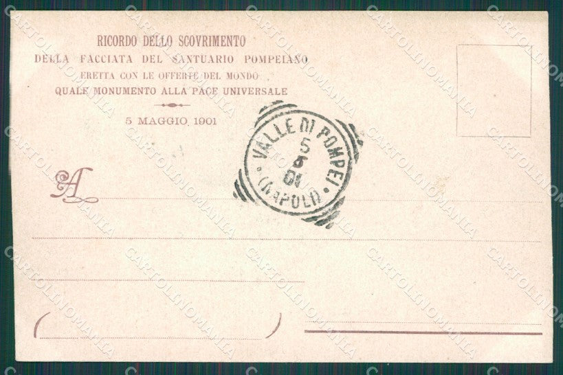 Napoli Pompei Orfanotrofio cartolina XB2625 – retro